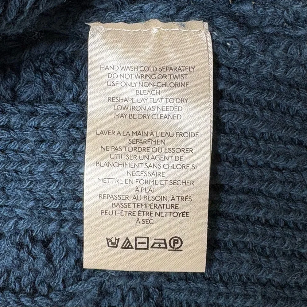 Free People Montana Cable Knit Cardigan Varsity Blue Oversized Size M NEW - Picture 13 of 16